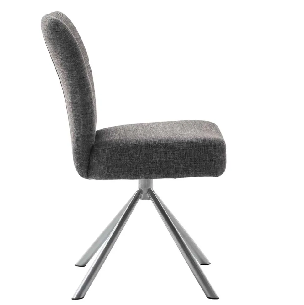 Esstischstuhl mit Federkern in Anthrazit - Marile (2er Set)