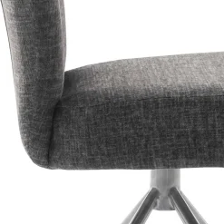 Esstischstuhl mit Federkern in Anthrazit - Marile (2er Set)