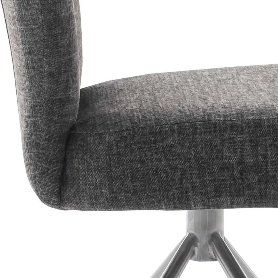 Esstischstuhl mit Federkern in Anthrazit - Marile (2er Set)