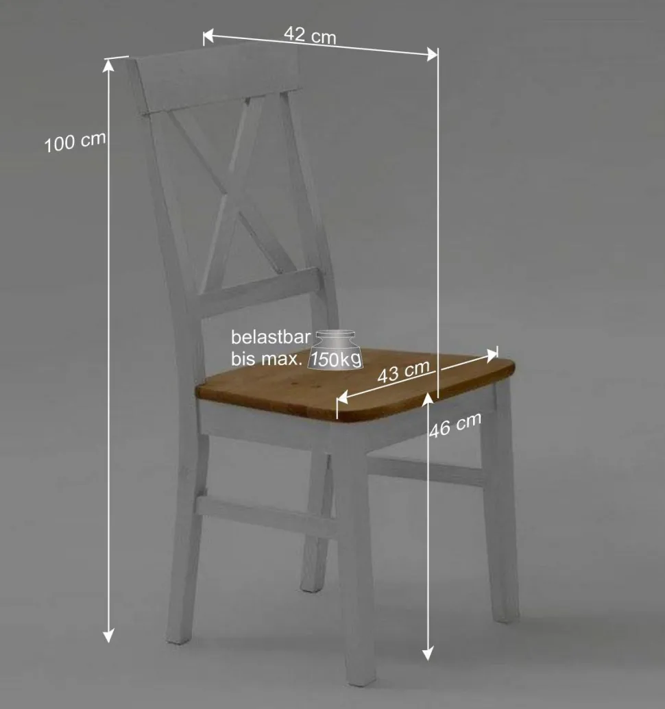 Esstischstuhl Sibiuta aus Kiefer Massivholz (2er Set)