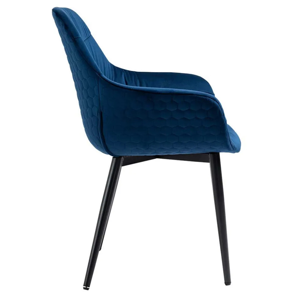 Esszimmer Armlehnenstuhl in Blau Samt - Rulyna