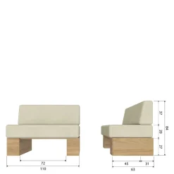 Esszimmer Bank mit Rückenpolster - Depera