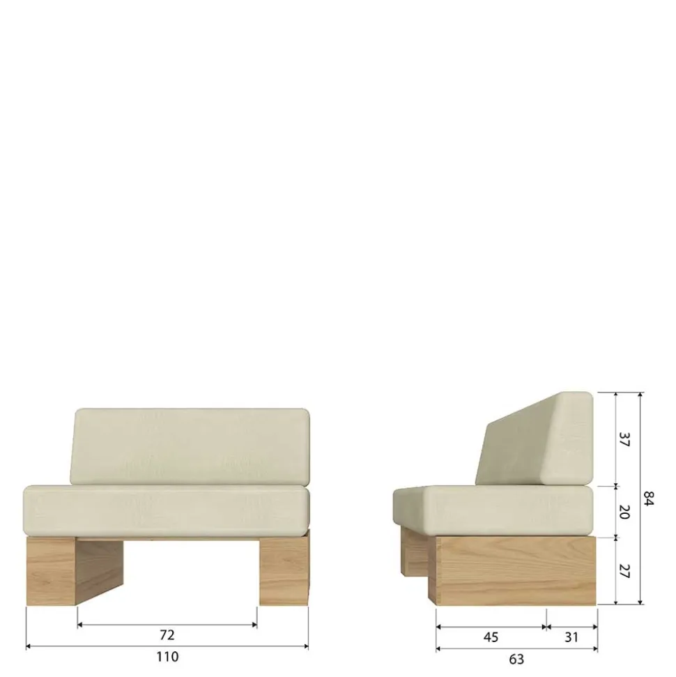 Esszimmer Bank mit Rückenpolster - Depera