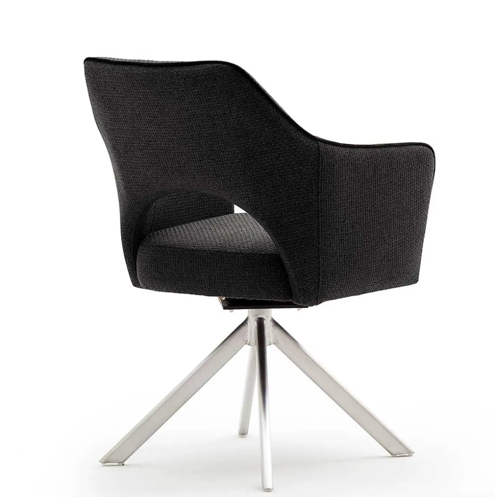 Esszimmer Drehstühle in Grau Stoff - Rirona (2er Set)