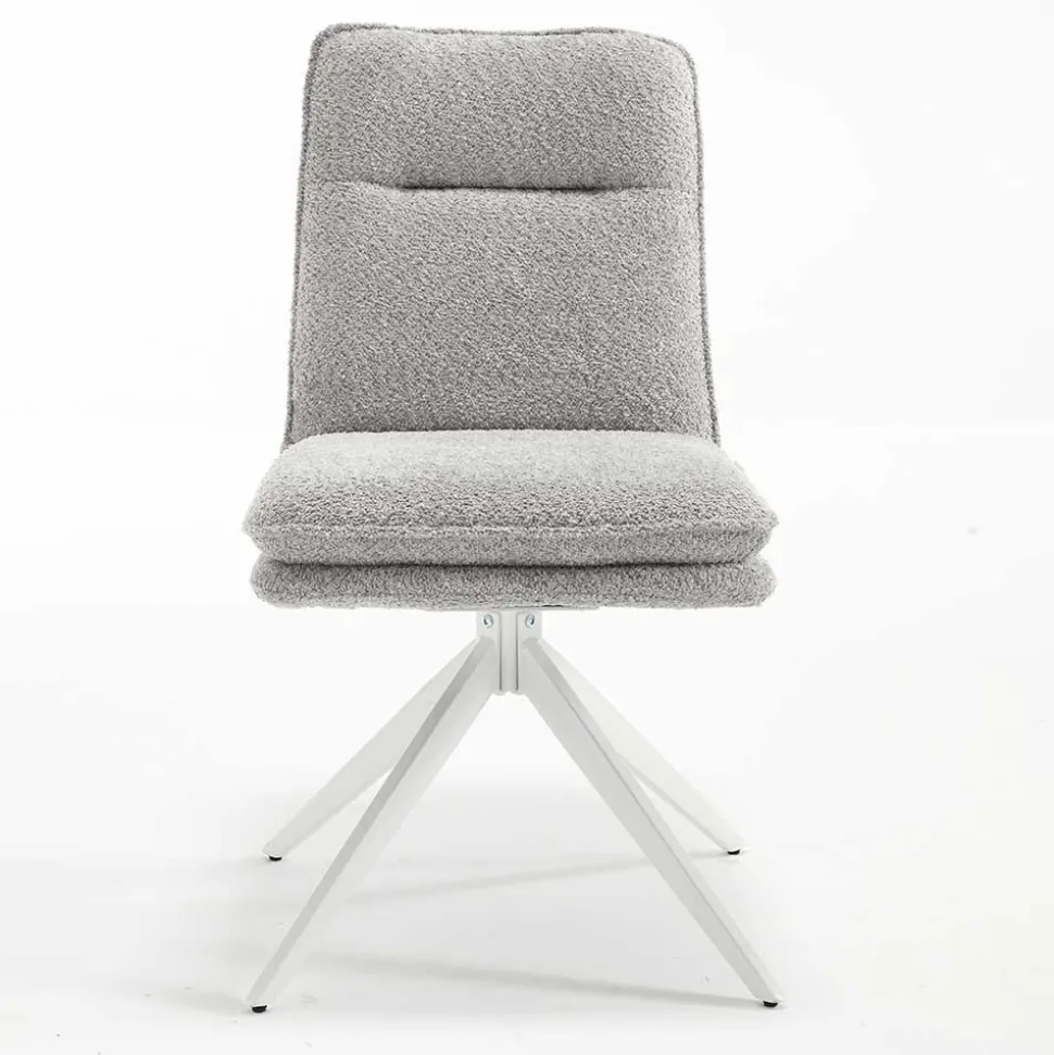 Esszimmer Drehstühle in Grau Boucle - Topra (2er Set)