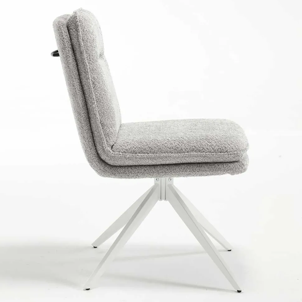 Esszimmer Drehstühle in Grau Boucle - Topra (2er Set)