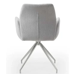 Esszimmer Drehstuhl mit Armlehnen in Hellgrau - Chiety
