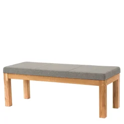 Esszimmer Eichenholz Bank mit Polster Grau - Zyreano