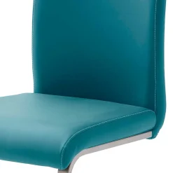 Esszimmer Freischwinger in Petrol Blau Laida Kunstleder (4er Set)