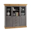Esszimmer Highboard Vitrine Cempino in Grau