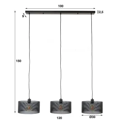 Esszimmer Hängeleuchte mit drei Schirmen - Lundreo