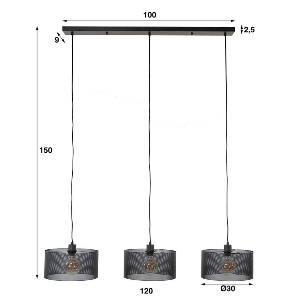 Esszimmer Hängeleuchte mit drei Schirmen - Lundreo