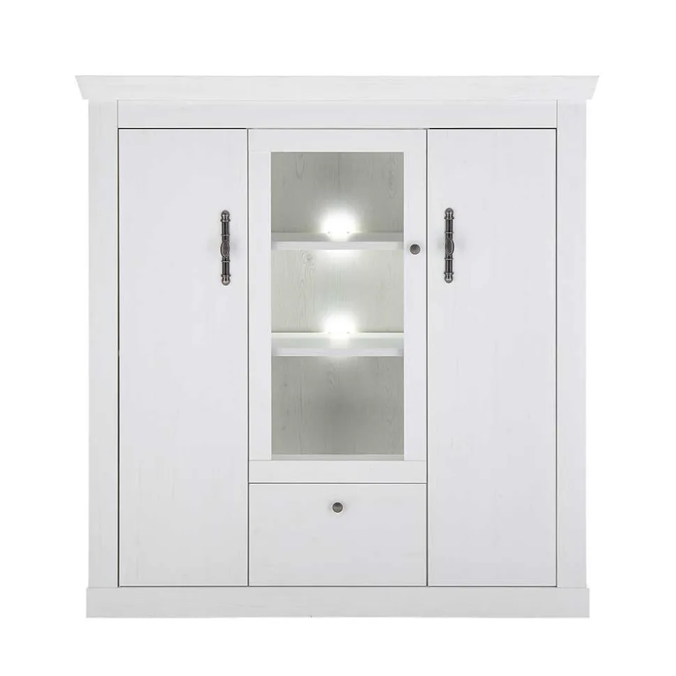 Esszimmer Möbel Set in weißer Holzoptik Pinie - Liancos (vierteilig)