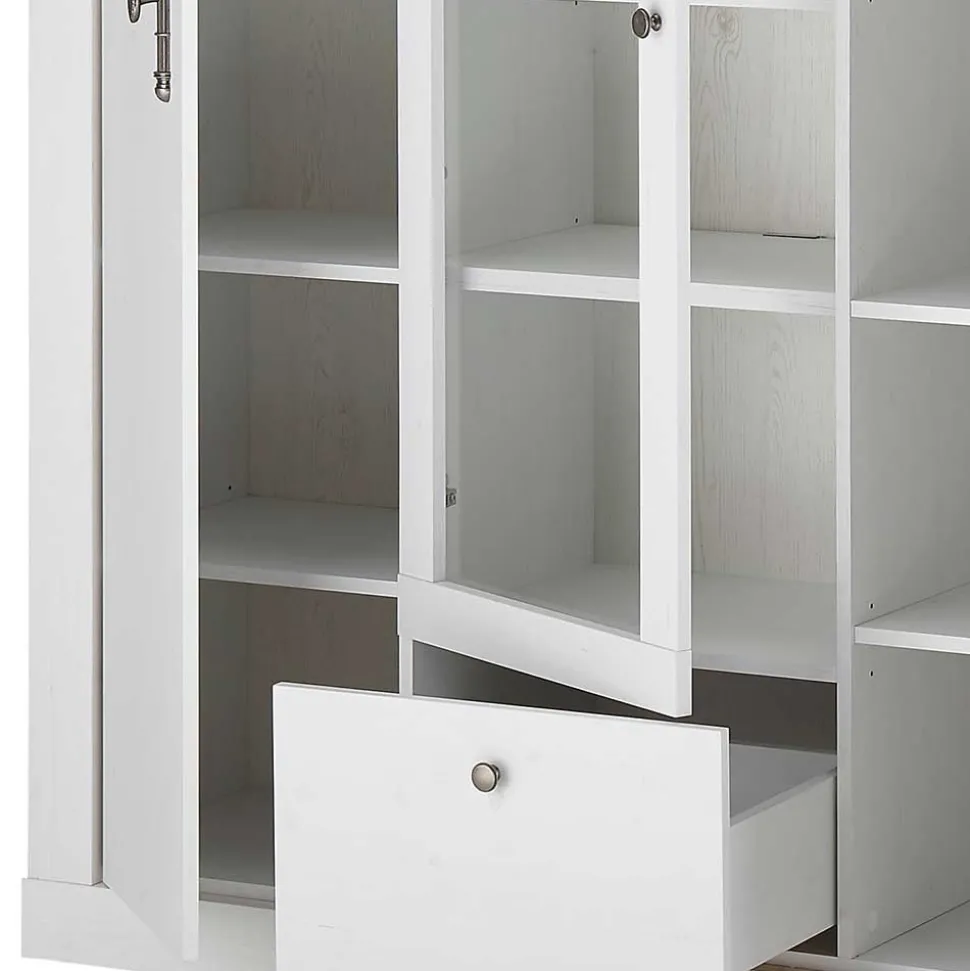 Esszimmer Möbel Set in weißer Holzoptik Pinie - Liancos (vierteilig)