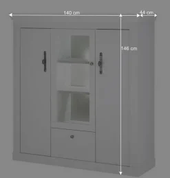 Esszimmer Möbel Set in weißer Holzoptik Pinie - Liancos (vierteilig)