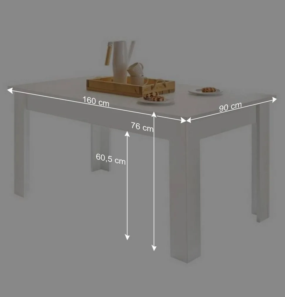 Esszimmer Möbel Set in weißer Holzoptik Pinie - Liancos (vierteilig)