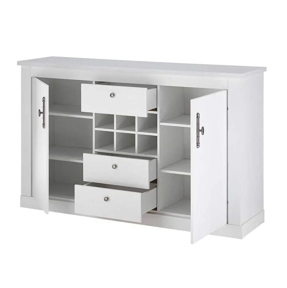 Esszimmer Möbel Set in weißer Holzoptik Pinie - Liancos (vierteilig)