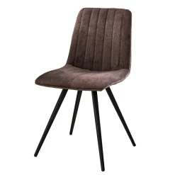 Esszimmer Retrostühle in Taupe Samt - Ansga (4er Set)