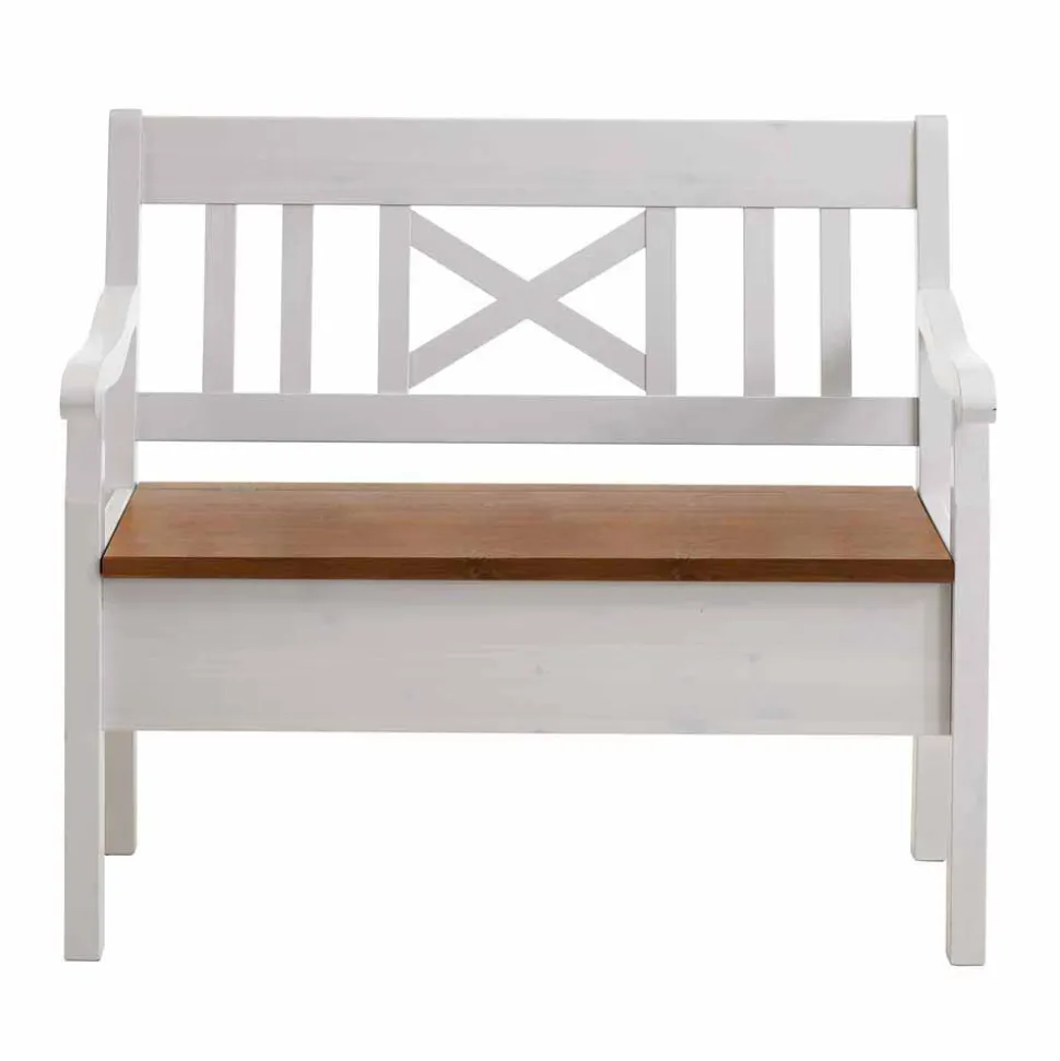 Esszimmer Sitzbank Barlad in Weiß Kiefer massiv