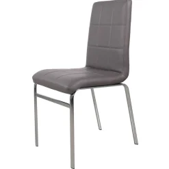 Esszimmer Sitzgruppe in Grau & Weiß Sisela mit Kunstleder Stühlen (fünfteilig)