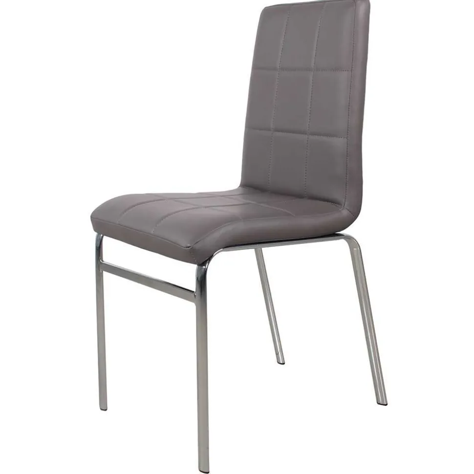 Esszimmer Sitzgruppe in Grau & Weiß Sisela mit Kunstleder Stühlen (fünfteilig)