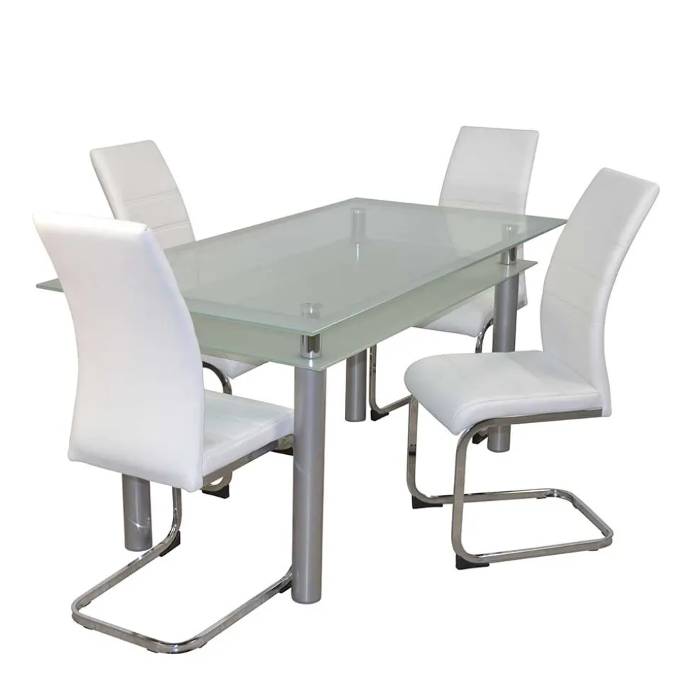 Esszimmer Sitzgruppe mit Glastisch - Yulmatro (fünfteilig)