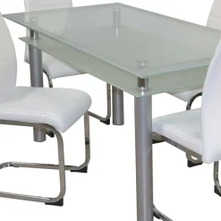 Esszimmer Sitzgruppe mit Glastisch - Yulmatro (fünfteilig)