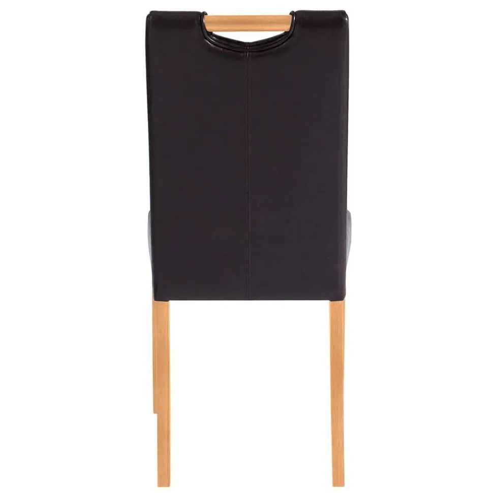 Esszimmer Stühle in Dunkelbraun & Natur - Selectra (2er Set)