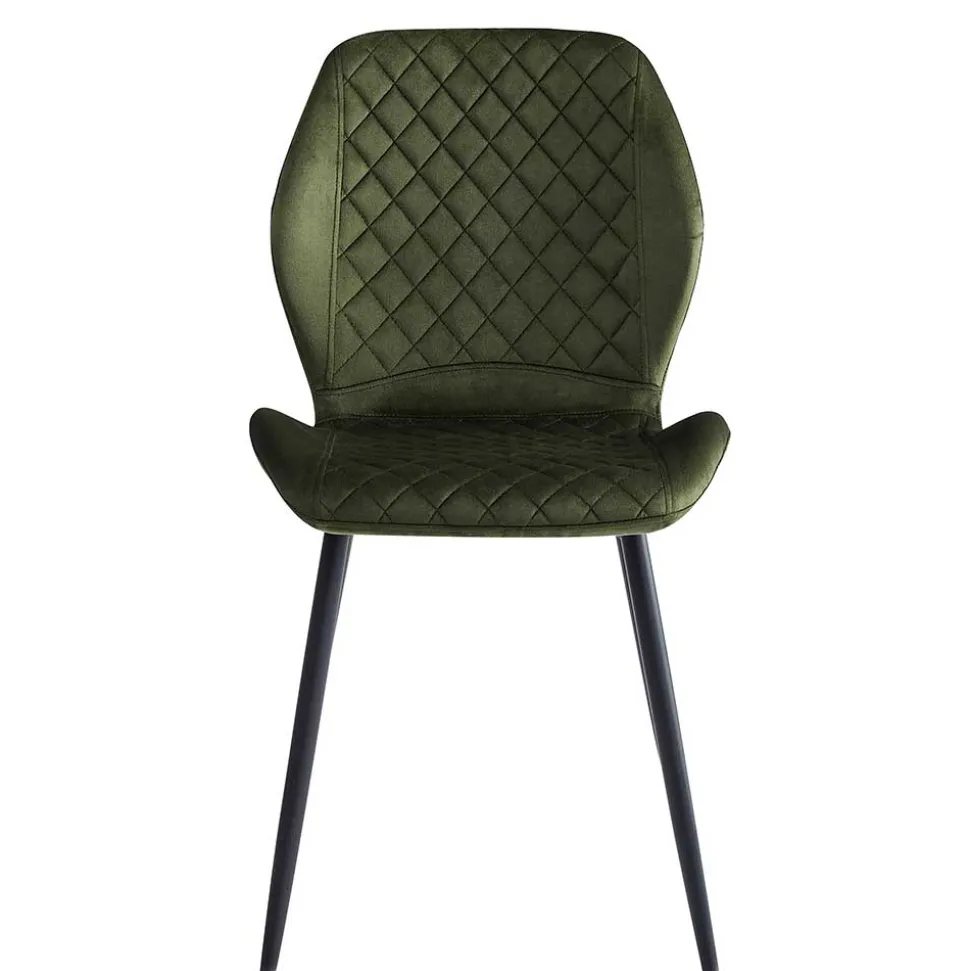 Esszimmer Stuhlset in Dunkelgrün - Yalley (4er Set)