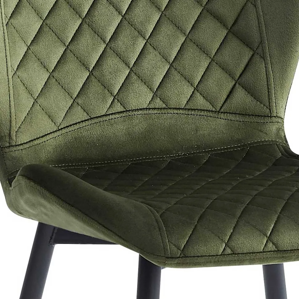 Esszimmer Stuhlset in Dunkelgrün - Yalley (4er Set)