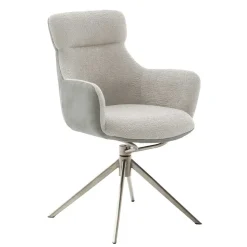 Esszimmer-Armlehnenstuhl in Lichtgrau - Delamaro (2er Set)