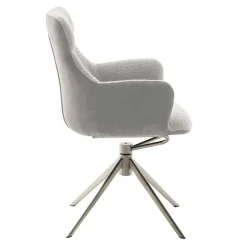 Esszimmer-Armlehnenstuhl in Lichtgrau - Delamaro (2er Set)