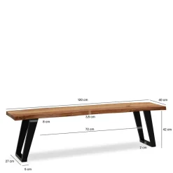 Esszimmerbank mit natürlicher Baumkante - Auricos