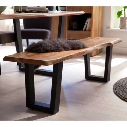 Esszimmerbank mit Trapez-Bügelbeinen Anthrazit - Ramino