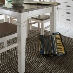 Esszimmergruppe Yoan in Weiß Grau (fünfteilig)