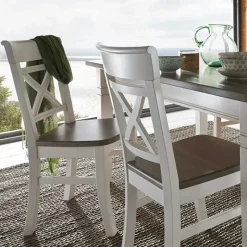 Esszimmergruppe Yoan in Weiß Grau (fünfteilig)