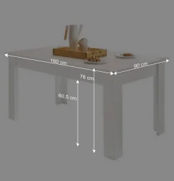 Esszimmermöbel Kombi in weißer Holzoptik Pinie - Liancos (vierteilig)