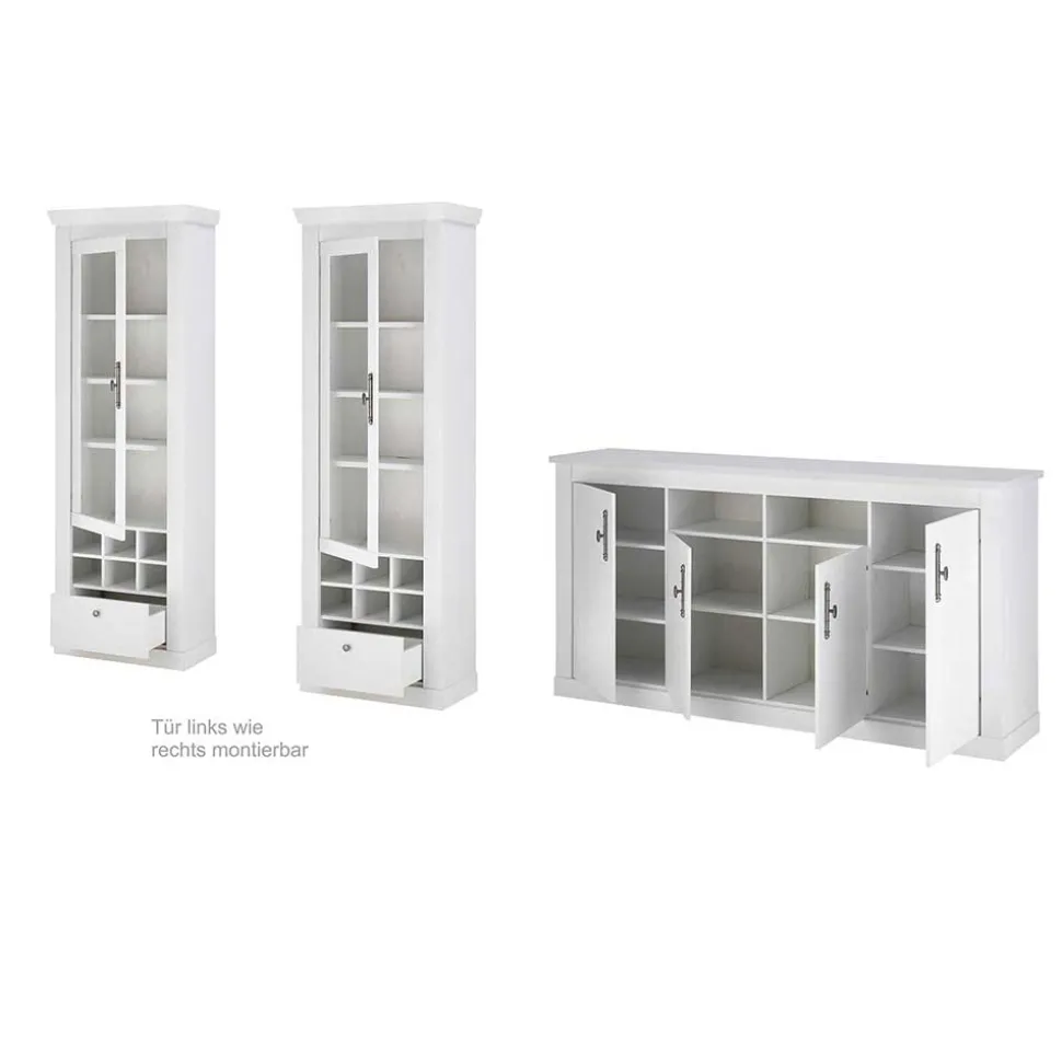 Esszimmerschrank Set in weißer Holzoptik Pinie - Liancos (dreiteilig)
