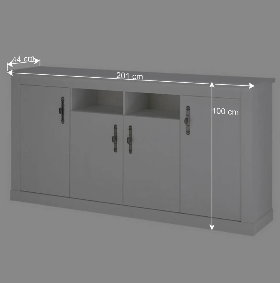 Esszimmerschrank Set in weißer Holzoptik Pinie - Liancos (dreiteilig)