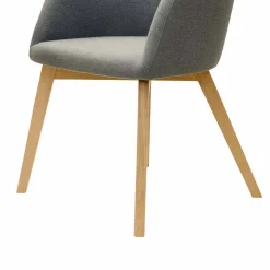 Esszimmersessel mit Stoff in Grau Grosma & Holzgestell Eiche