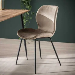 Esszimmerstühle aus Samt Beige - Maudez (4er Set)