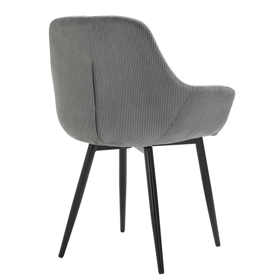 Esszimmerstuhl aus Cord in Grau - Culau (2er Set)