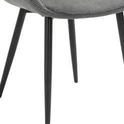 Esszimmerstuhl aus Cord in Grau - Culau (2er Set)