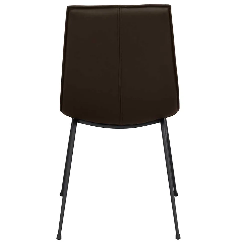 Esszimmerstuhl aus Leder in Braun - Unkorian (2er Set)