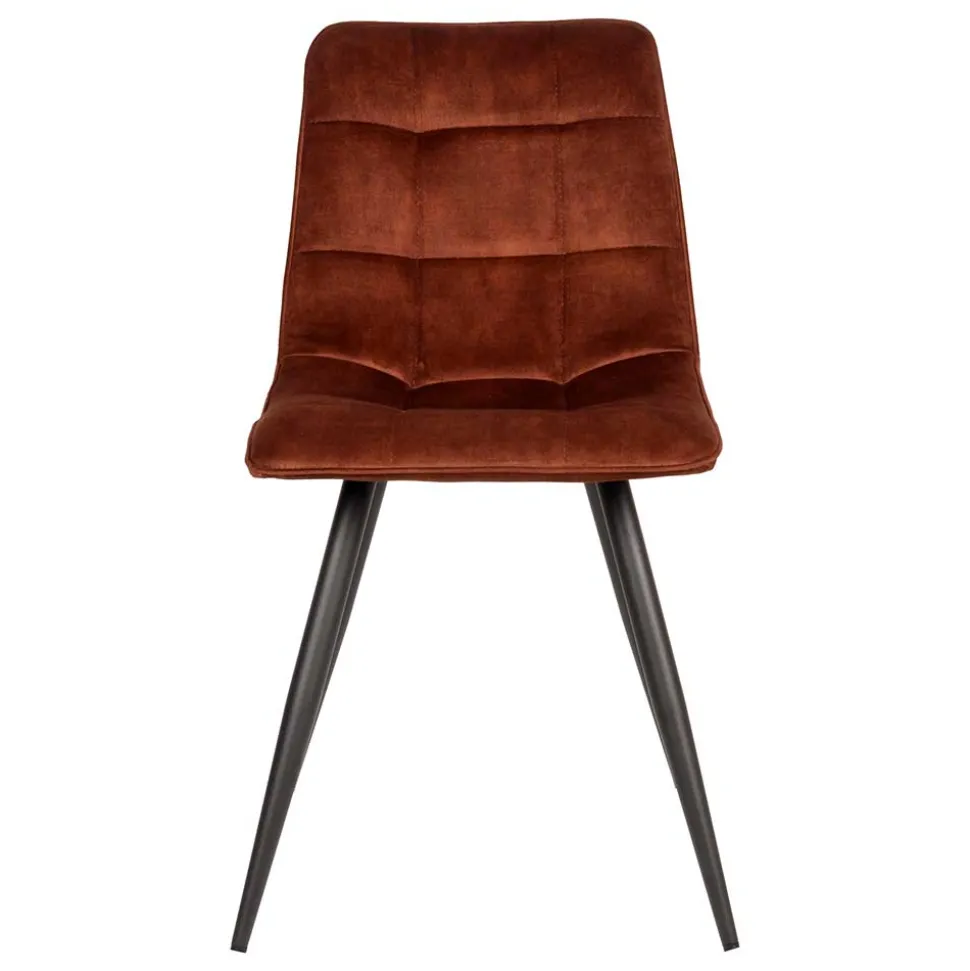 Esszimmerstuhl aus Velours Rost Braun - Mangos (2er Set)