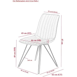 Esszimmerstuhl in Beigegrau - Beveric (Set)