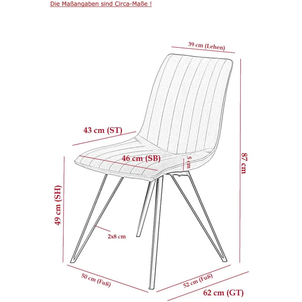 Esszimmerstuhl in Beigegrau - Beveric (Set)
