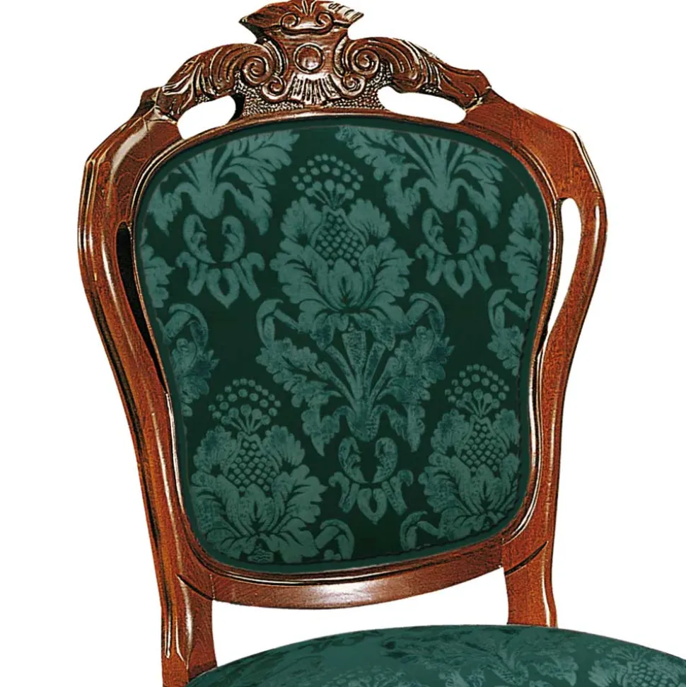 Esszimmerstuhl in Dunkelgrün Ornamentmuster - Vennezo