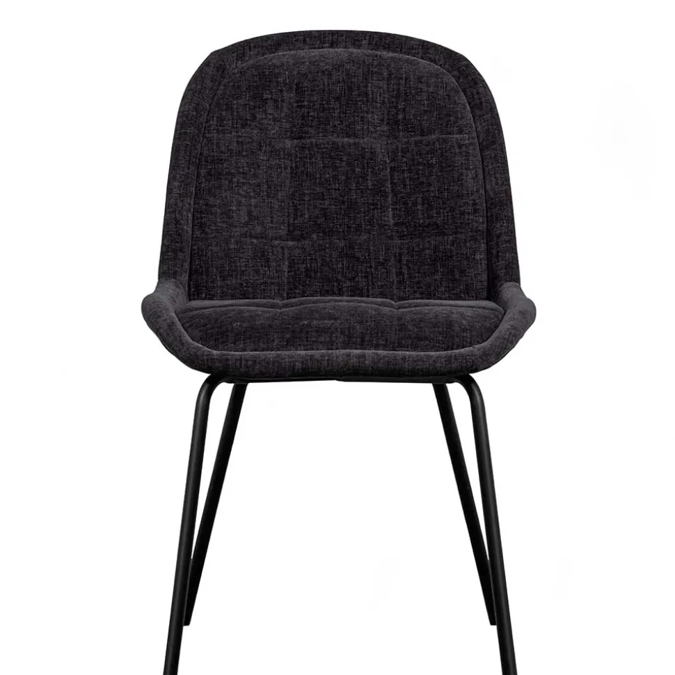 Esszimmerstuhl in Dunkelgrau Samt - Asne (2er Set)