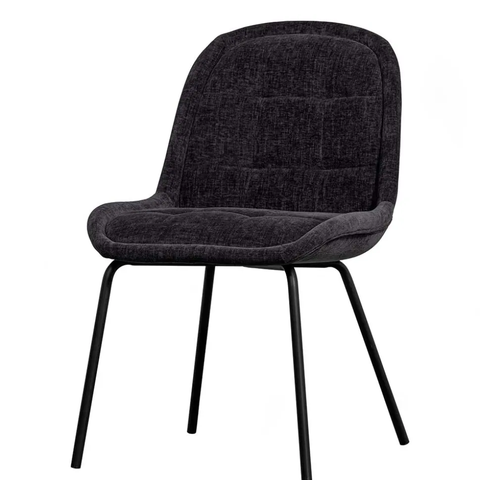 Esszimmerstuhl in Dunkelgrau Samt - Asne (2er Set)